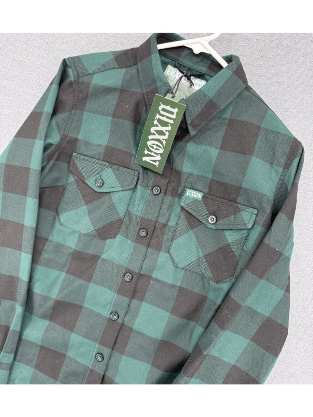 Dixxon Evergreen Plaid Flannel Button Shirt Womans M Green Outdoors Utility NWT